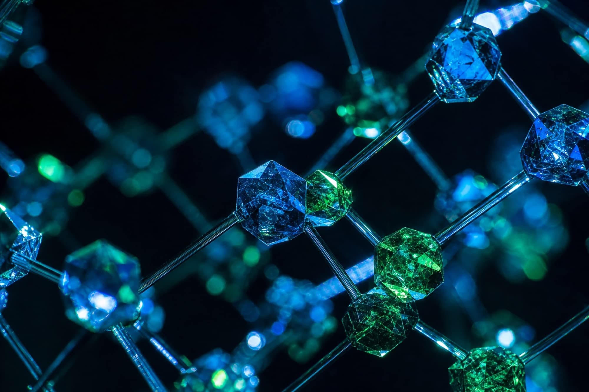 Crystalline molecular lattice under dark microscopy lighting